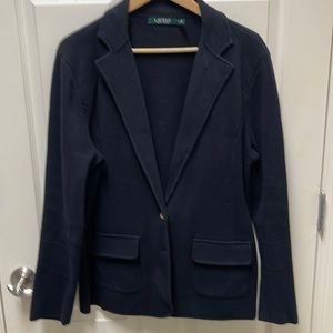 Ralph Lauren Black Sweater Jacket Blazer XL Extra Large - EUC - Worn Once